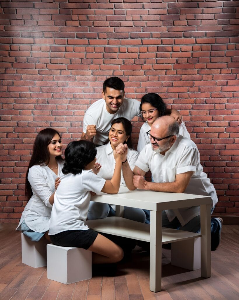 Parents supporting healthy habits and awareness